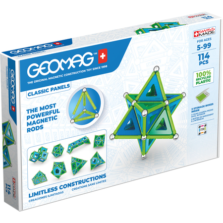 GEOMAG Geomag Green Line Panels, 114 Pieces 473